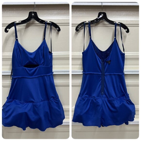 City Studios Womens Juniors Glitter Cut-Out Fit & Flare Dress Sz 15 in Blue - Picture 3 of 12